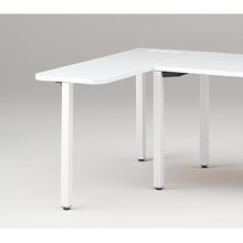 アクトリンク サイドミーティングテーブル 配線キャップ付 アジャスター脚 W450×D1300×H720　JP-043WGA-WL　［WL：天板 W9/ホワイトW×脚 W9/ホワイトW］