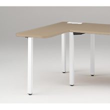 アクトリンク サイドミーティングテーブル 配線キャップ付 アジャスター脚 W450×D1300×H720　JP-043WGA-WM　［WM：天板 71/アッシュドオークM×脚 W9/ホワイトW］