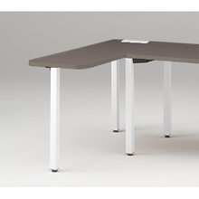 アクトリンク サイドミーティングテーブル 配線キャップ付 アジャスター脚 W450×D1300×H720　JP-043WGA-WR　［WR：天板 81/アッシュドオークD×脚 W9/ホワイトW］
