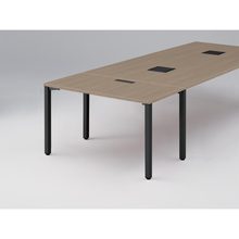 アクトリンク エンドテーブル角型 配線キャップ付 アジャスター脚 W600×D1200×H720　JP-1206WHA-TM　［TM：天板 71/アッシュドオークＭ×脚 T1/サテンブラックT］