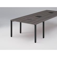 アクトリンク エンドテーブル角型 配線キャップ付 アジャスター脚 W600×D1200×H720　JP-1206WHA-TR　［TR：天板 81/アッシュドオークD×脚 T1/サテンブラックT］