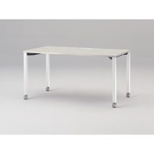 アクトリンク パーソナルテーブル キャスター脚 W1400×D700×H720　JP-1407HWC-WH　［WH：天板 61/アッシュドパインL×脚 W9/ホワイトW］