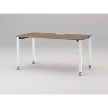 アクトリンク パーソナルテーブル キャスター脚 W1400×D700×H720　JP-1407HWC-WM　［WM：天板 71/アッシュドオークM×脚 W9/ホワイトW］