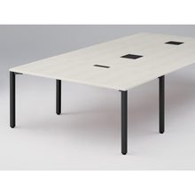 アクトリンク エンドテーブル角型 配線キャップ付 アジャスター脚 W800×D1600×H720　JP-1608WHA-TH　［TH：天板 61/アッシュドパインL×脚 T1/サテンブラックT］