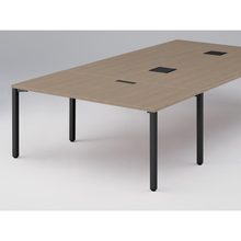 アクトリンク エンドテーブル角型 配線キャップ付 アジャスター脚 W800×D1600×H720　JP-1608WHA-TM　［TM：天板 71/アッシュドオークＭ×脚 T1/サテンブラックT］