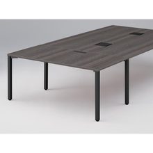 アクトリンク エンドテーブル角型 配線キャップ付 アジャスター脚 W800×D1600×H720　JP-1608WHA-TR　［TR：天板 81/アッシュドオークD×脚 T1/サテンブラックT］