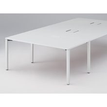 アクトリンク エンドテーブル角型 配線キャップ付 アジャスター脚 W800×D1600×H720　JP-1608WHA-WL　［WL：天板 W9/ホワイトW×脚 W9/ホワイトW］