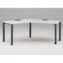 アクトリンク パーソナルテーブル 120°オペレーション キャスター脚 W1200×D600×H720　JP-2266SWC-TH　［TH：天板 61/アッシュドパインL×脚 T1/サテンブラックT］