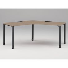 アクトリンク パーソナルテーブル 120°オペレーション キャスター脚 W1200×D600×H720　JP-2266SWC-TM　［TM：天板 71/アッシュドオークＭ×脚 T1/サテンブラックT］