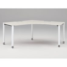 アクトリンク パーソナルテーブル 120°オペレーション キャスター脚 W1200×D600×H720　JP-2266SWC-WH　［WH：天板 61/アッシュドパインL×脚 W9/ホワイトW］