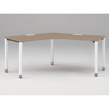 アクトリンク パーソナルテーブル 120°オペレーション キャスター脚 W1200×D600×H720　JP-2266SWC-WM　［WM：天板 71/アッシュドオークM×脚 W9/ホワイトW］