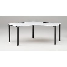 アクトリンク パーソナルテーブル 120°オペレーション アジャスター脚 W1200×D700×H720　JP-2277SWA-TL　［TL：天板 W9/ホワイトW×脚 T1/サテンブラックT］