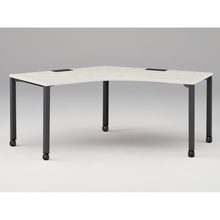 アクトリンク パーソナルテーブル 120°オペレーション キャスター脚 W1200×D700×H720　JP-2277SWC-TH　［TH：天板 61/アッシュドパインL×脚 T1/サテンブラックT］