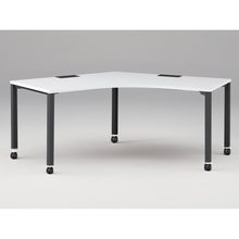 アクトリンク パーソナルテーブル 120°オペレーション キャスター脚 W1200×D700×H720　JP-2277SWC-TL　［TL：天板 W9/ホワイトW×脚 T1/サテンブラックT］