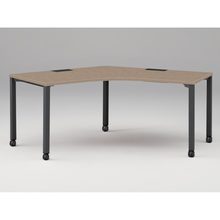 アクトリンク パーソナルテーブル 120°オペレーション キャスター脚 W1200×D700×H720　JP-2277SWC-TM　［TM：天板 71/アッシュドオークＭ×脚 T1/サテンブラックT］