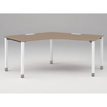 アクトリンク パーソナルテーブル 120°オペレーション キャスター脚 W1200×D700×H720　JP-2277SWC-WM　［WM：天板 71/アッシュドオークM×脚 W9/ホワイトW］