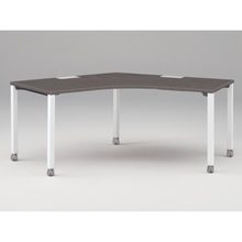 アクトリンク パーソナルテーブル 120°オペレーション キャスター脚 W1200×D700×H720　JP-2277SWC-WR　［WR：天板 81/アッシュドオークD×脚 W9/ホワイトW］