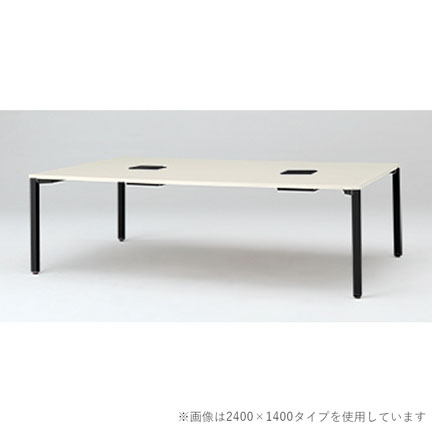 アクトリンク グループテーブル JP-2412HWA1-TH 角型ロング W2400 × D1200 × H720 アジャスター脚タイプ [ TH : 天板 61 / アッシュドパインL x 脚部：サテンブラック ]