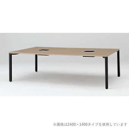 アクトリンク グループテーブル角型ロング アジャスター脚 W2000×D1200×H720　JP-2012HWA1-TM　［TM：天板 71/アッシュドオークＭ×脚 T1/サテンブラックT］