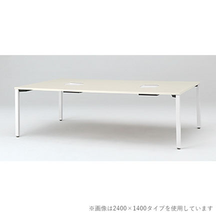 アクトリンク グループテーブル角型ロング キャスター脚 W2400×D1200×H720　JP-2412HWC1-WH　［WH：天板 61/アッシュドパインL×脚 W9/ホワイトW］