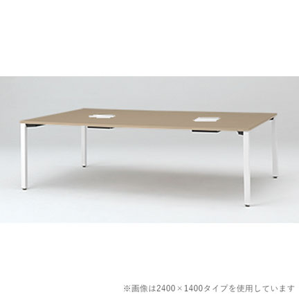 アクトリンク グループテーブル角型ロング キャスター脚 W2400×D1200×H720　JP-2412HWC1-WM　［WM：天板 71/アッシュドオークM×脚 W9/ホワイトW］