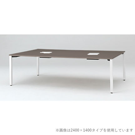 アクトリンク グループテーブル角型ロング キャスター脚 W2400×D1200×H720　JP-2412HWC1-WR　［WR：天板 81/アッシュドオークD×脚 W9/ホワイトW］