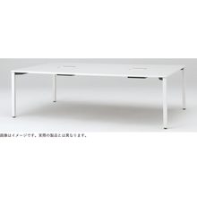 アクトリンク グループテーブル角型ロング アジャスター脚 W2400×D1400×H720　JP-2414HWA1-TL　［TL：天板 W9/ホワイトW×脚 T1/サテンブラックT］