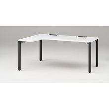 アクトリンク パーソナルテーブル 90°オペレーション（7/4） 左凸 アジャスター脚 W1200(700)×D1200(430)×H720　JP-6274KLWA-TL　［TL：天板 W9/ホワイトW×脚 T1/サテンブラックT］