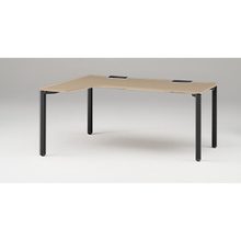 アクトリンク パーソナルテーブル 90°オペレーション（7/4） 左凸 アジャスター脚 W1200(700)×D1200(430)×H720　JP-6274KLWA-TM　［TM：天板 71/アッシュドオークＭ×脚 T1/サテンブラックT］