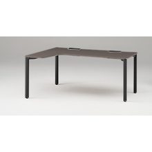 アクトリンク パーソナルテーブル 90°オペレーション（7/4） 左凸 アジャスター脚 W1200(700)×D1200(430)×H720　JP-6274KLWA-TR　［TR：天板 81/アッシュドオークD×脚 T1/サテンブラックT］