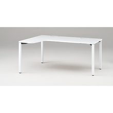 アクトリンク パーソナルテーブル 90°オペレーション（7/4） 左凸 アジャスター脚 W1200(700)×D1200(430)×H720　JP-6274KLWA-WL　［WL：天板 W9/ホワイトW×脚 W9/ホワイトW］