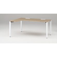 アクトリンク パーソナルテーブル 90°オペレーション（7/4） 左凸 アジャスター脚 W1200(700)×D1200(430)×H720　JP-6274KLWA-WM　［WM：天板 71/アッシュドオークM×脚 W9/ホワイトW］