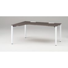 アクトリンク パーソナルテーブル 90°オペレーション（7/4） 左凸 アジャスター脚 W1200(700)×D1200(430)×H720　JP-6274KLWA-WR　［WR：天板 81/アッシュドオークD×脚 W9/ホワイトW］