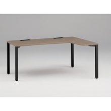 アクトリンク パーソナルテーブル 90°オペレーション（7/4） 右凸 アジャスター脚 W1200(700)×D1200(430)×H720　JP-6274KRWA-TM　［TM：天板 71/アッシュドオークＭ×脚 T1/サテンブラックT］