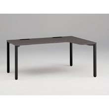 アクトリンク パーソナルテーブル 90°オペレーション（7/4） 右凸 アジャスター脚 W1200(700)×D1200(430)×H720　JP-6274KRWA-TR　［TR：天板 81/アッシュドオークD×脚 T1/サテンブラックT］