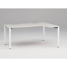 アクトリンク パーソナルテーブル 90°オペレーション（7/4） 右凸 アジャスター脚 W1200(700)×D1200(430)×H720　JP-6274KRWA-WH　［WH：天板 61/アッシュドパインL×脚 W9/ホワイトW］