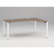 アクトリンク パーソナルテーブル 90°オペレーション（7/4） 右凸 アジャスター脚 W1200(700)×D1200(430)×H720　JP-6274KRWA-WM　［WM：天板 71/アッシュドオークM×脚 W9/ホワイトW］