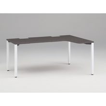 アクトリンク パーソナルテーブル 90°オペレーション（7/4） 右凸 アジャスター脚 W1200(700)×D1200(430)×H720　JP-6274KRWA-WR　［WR：天板 81/アッシュドオークD×脚 W9/ホワイトW］