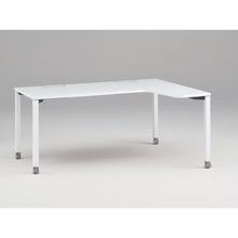 アクトリンク パーソナルテーブル 90°オペレーション（7/4） 右凸 キャスター脚 W1200(700)×D1200(430)×H720　JP-6274KRWC-WL　［WL：天板 W9/ホワイトW×脚 W9/ホワイトW］