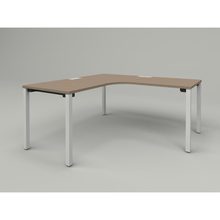 アクトリンク パーソナルテーブル 90°オペレーション（7/7） アジャスター脚 W1600(700)×D1600(700)×H720　JP-6677KWA-WM　［WM：天板 71/アッシュドオークM×脚 W9/ホワイトW］