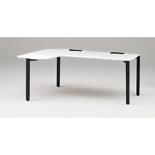 アクトリンク パーソナルテーブル 90°オペレーション レセプションタイプ 左凸 アジャスター脚 W1800(700)×D1200(630)×H720　JP-8276KLWA-TL　［TL：天板 W9/ホワイトW×脚 T1/サテンブラックT］
