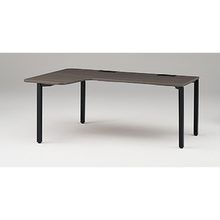 アクトリンク パーソナルテーブル 90°オペレーション レセプションタイプ 左凸 アジャスター脚 W1800(700)×D1200(630)×H720　JP-8276KLWA-TR　［TR：天板 81/アッシュドオークD×脚 T1/サテンブラックT］