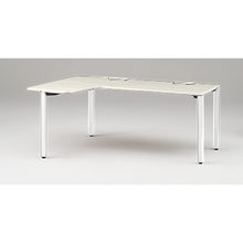 アクトリンク パーソナルテーブル 90°オペレーション レセプションタイプ 左凸 アジャスター脚 W1800(700)×D1200(630)×H720　JP-8276KLWA-WH　［WH：天板 61/アッシュドパインL×脚 W9/ホワイトW］