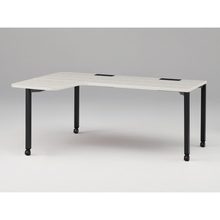 アクトリンク パーソナルテーブル 90°オペレーション レセプションタイプ 左凸 キャスター脚 W1800(700)×D1200(630)×H720　JP-8276KLWC-TH　［TH：天板 61/アッシュドパインL×脚 T1/サテンブラックT］