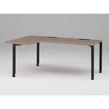 アクトリンク パーソナルテーブル 90°オペレーション レセプションタイプ 左凸 キャスター脚 W1800(700)×D1200(630)×H720　JP-8276KLWC-TM　［TM：天板 71/アッシュドオークＭ×脚 T1/サテンブラックT］