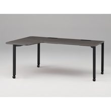 アクトリンク パーソナルテーブル 90°オペレーション レセプションタイプ 左凸 キャスター脚 W1800(700)×D1200(630)×H720　JP-8276KLWC-TR　［TR：天板 81/アッシュドオークD×脚 T1/サテンブラックT］