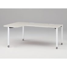 アクトリンク パーソナルテーブル 90°オペレーション レセプションタイプ 左凸 キャスター脚 W1800(700)×D1200(630)×H720　JP-8276KLWC-WH　［WH：天板 61/アッシュドパインL×脚 W9/ホワイトW］