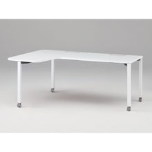 アクトリンク パーソナルテーブル 90°オペレーション レセプションタイプ 左凸 キャスター脚 W1800(700)×D1200(630)×H720　JP-8276KLWC-WL　［WL：天板 W9/ホワイトW×脚 W9/ホワイトW］