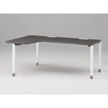 アクトリンク パーソナルテーブル 90°オペレーション レセプションタイプ 左凸 キャスター脚 W1800(700)×D1200(630)×H720　JP-8276KLWC-WR　［WR：天板 81/アッシュドオークD×脚 W9/ホワイトW］