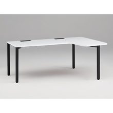 アクトリンク パーソナルテーブル 90°オペレーション レセプションタイプ 右凸 アジャスター脚 W1800(700)×D1200(630)×H720　JP-8276KRWA-TL　［TL：天板 W9/ホワイトW×脚 T1/サテンブラックT］